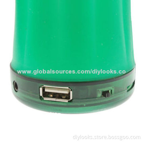 Bottle Shape Card Reader Speaker with FM Radio, Support TF Card/USB Drive (Green)